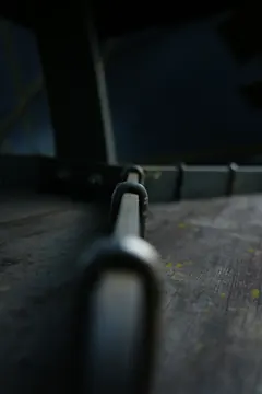 The power of a single paddle of the mill wheel: worn wood, and steel bent by the force of the water.