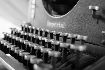 The keys of an Imperial typewriter up close.