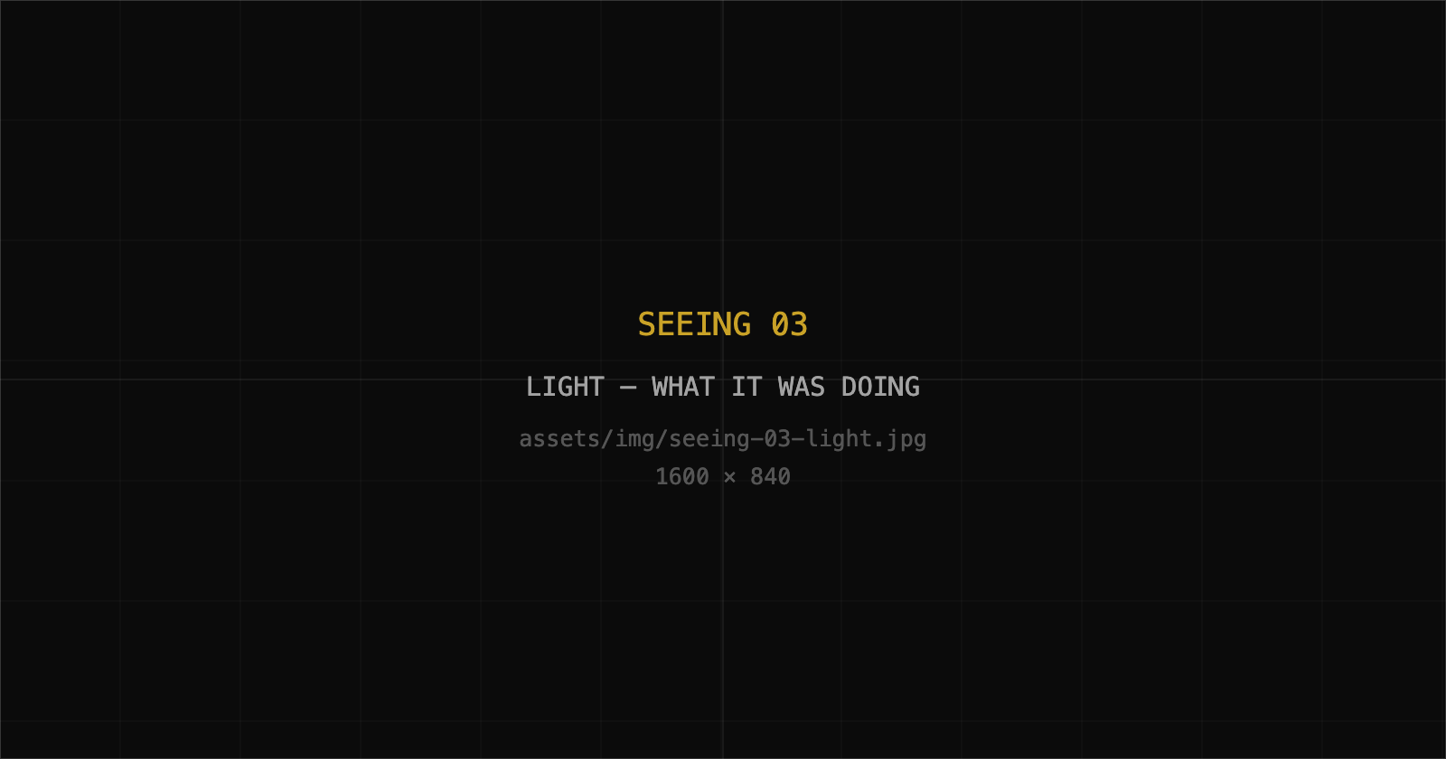 What the light was doing